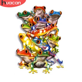 

HUACAN Full Square/Round Diamond Painting Frog Diamond Embroidery Mosaic Animal Home Decoration Craft Kit