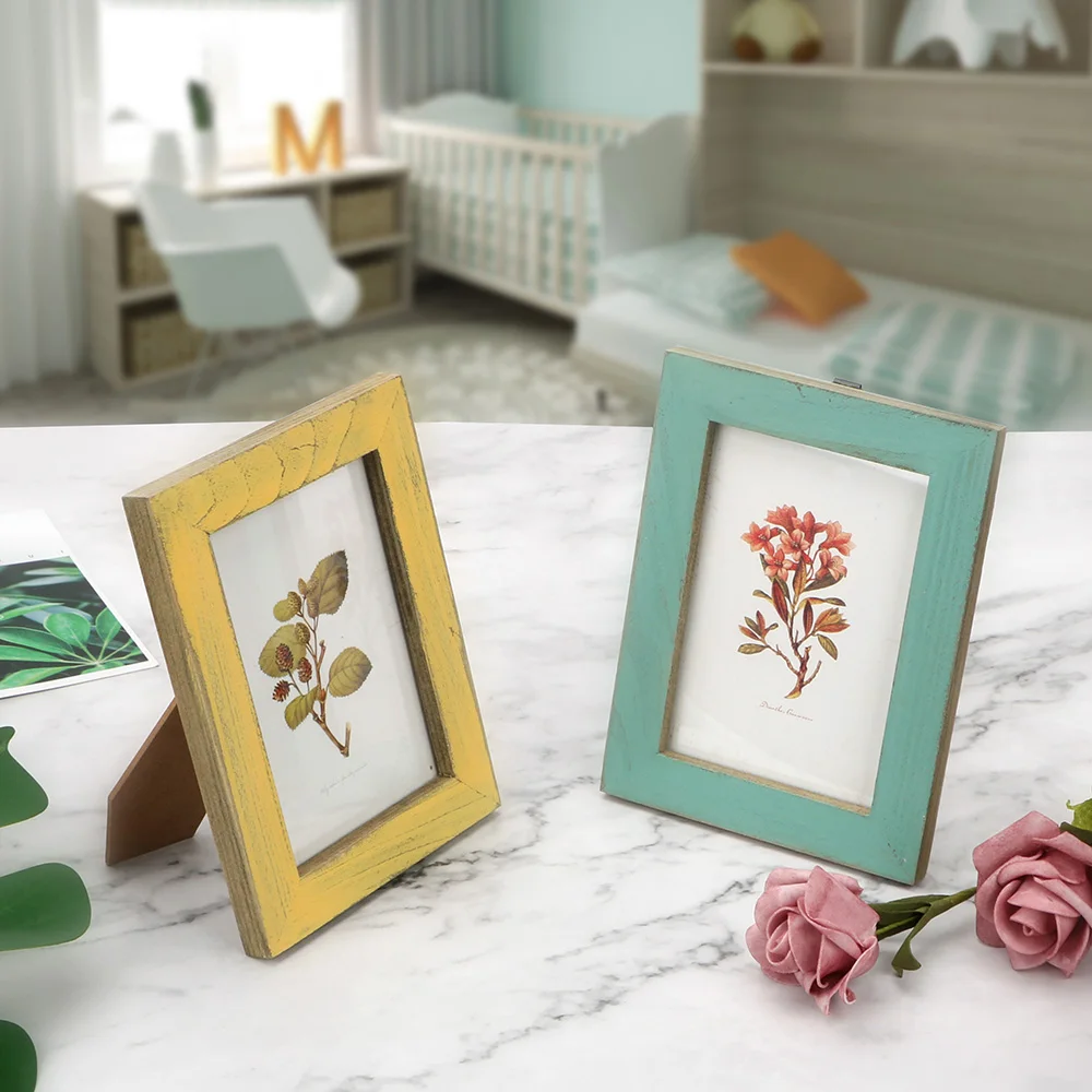 5 Colors Creative Gift Home Decor Wooden Wedding Couple Pictures Frames Vintage Photo Frame Photo Frame Wood Canvas Frame Wood Photo Frame Wood Frame Wood Picture Frame Art Frames