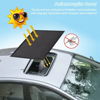 

Auto Car Sunroof Sunshade Mesh Net Anti-mosquito Magnetic Sun Shade Car Roof Cover UV Protection Roof Sunshade Curtains