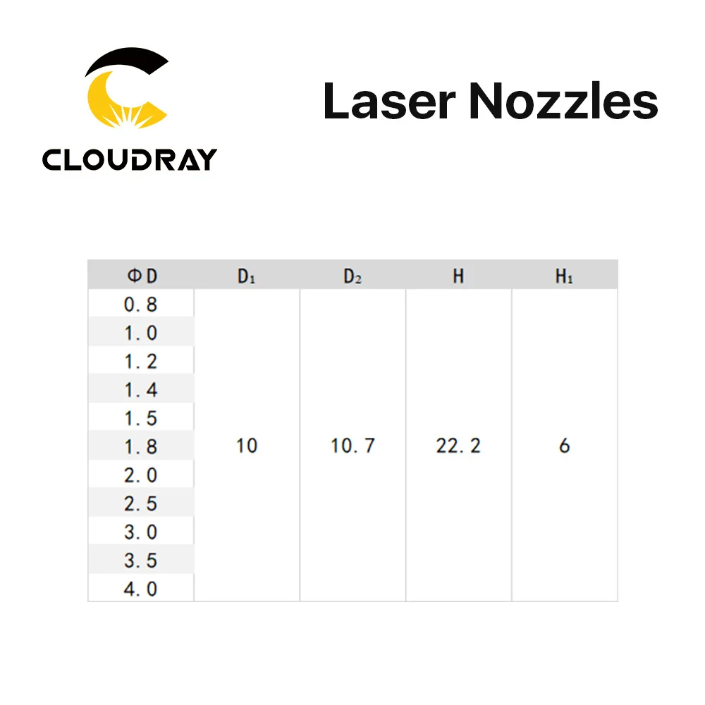 Cloudray пулевое лазерное сопло однослойное/Двухслойное Калибр 0,8-4,0 для Цинциннати лазерного станка для лазерной резки 1064nm