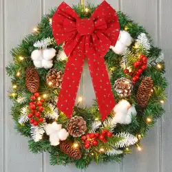 Креативные рождественские украшения 5 размеров для дома, рождественские украшения с бантиком, красная Золотая пудра, Рождественские