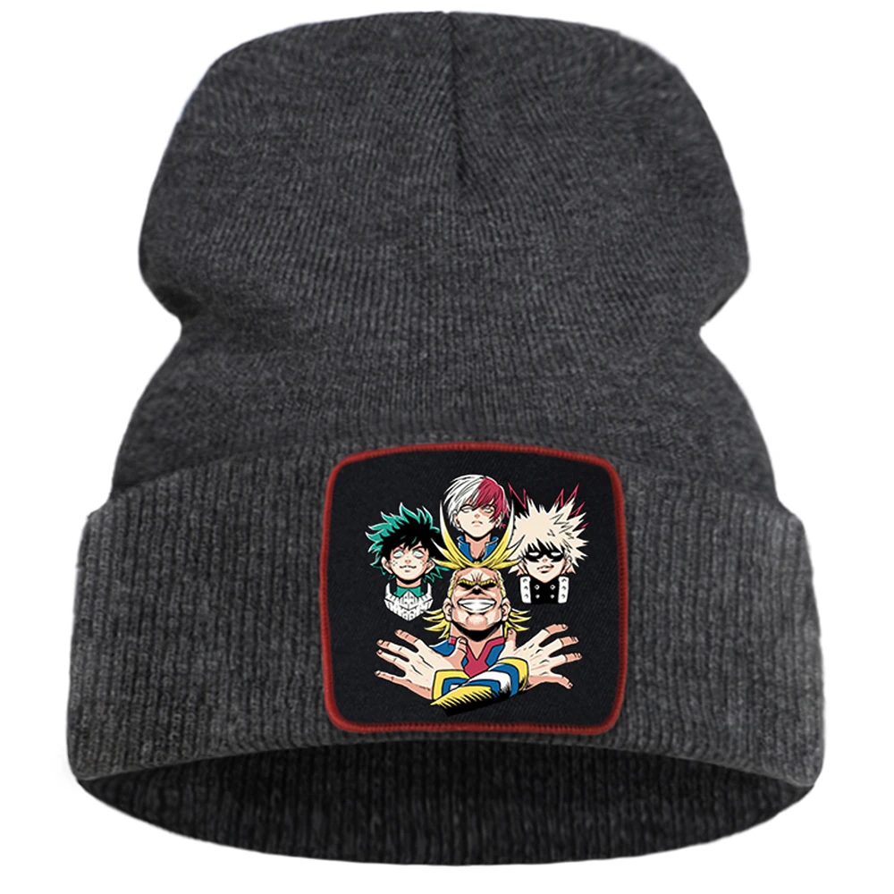 My Hero Academia японская аниме вязаная шапка однотонные зимние шапки Повседневная