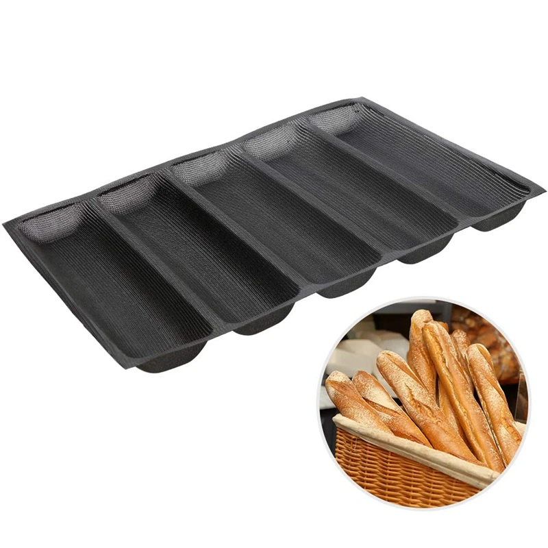 

Quality Silicone Baguette Pan - Non-Stick Perforated Fench Bread Pan Forms , Hot Dog Molds , Baking Liners Mat Bread Mould