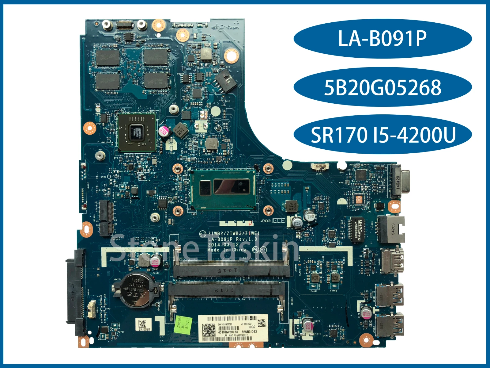 Оригинальная 5B20G05268 для Lenovo Ideapad B50-70 материнская плата ноутбука ZIWB2/ZIWB3/ZIWE1 LA-B091P SR170