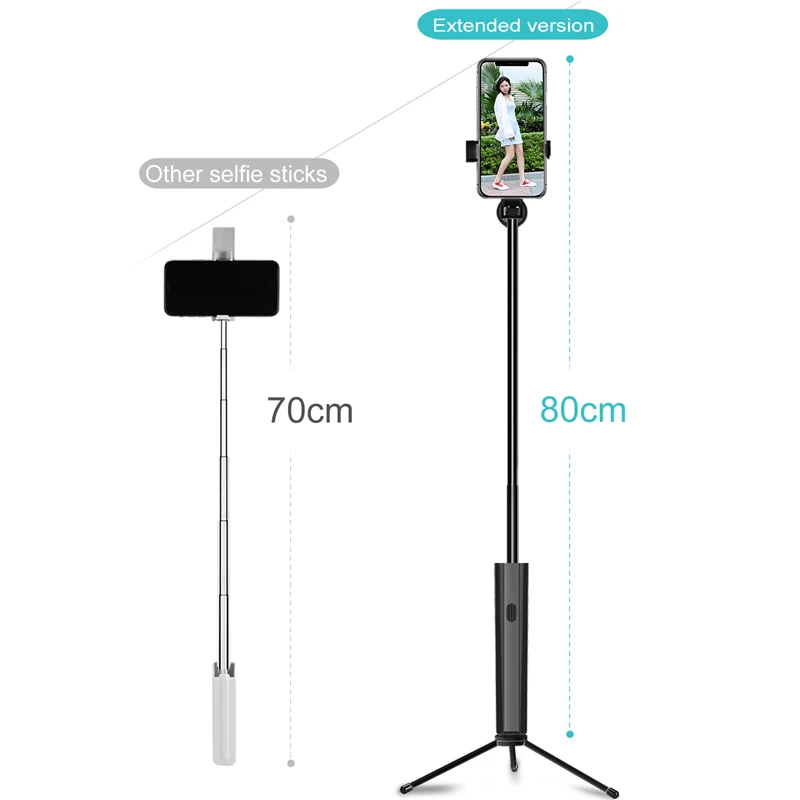 P9 Беспроводная Bluetooth селфи палка складной алюминиевый сплав селфи палка для смартфона Регулируемый мини-монопод для студий с живым звуком