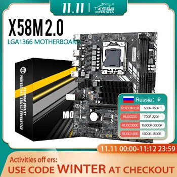 Jingsha-placa base del procesador X58 LGA 1366 XEON, compatible con la serie AMD RX y REG ECC, USB2.0, MATX, DDR3, PCI-E