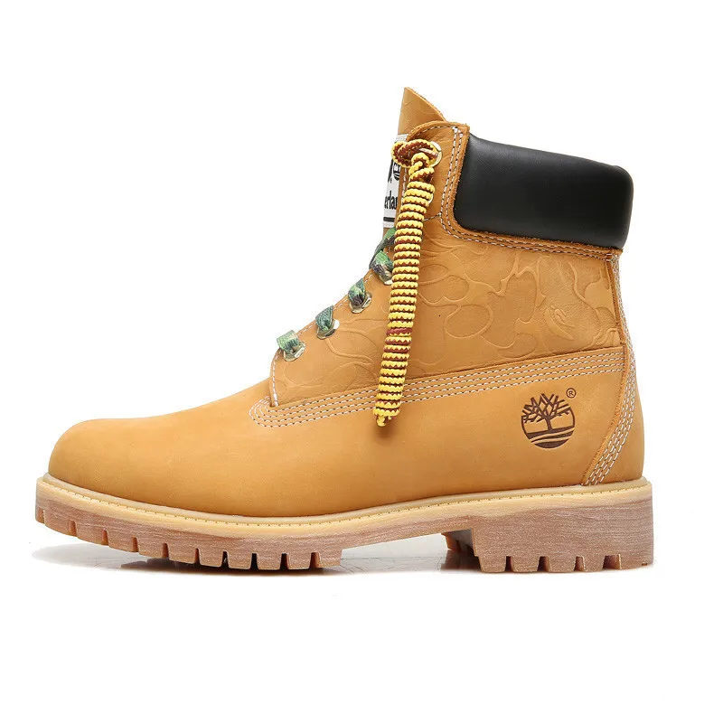 TIMBERLAND оригинальные мужские Премиум водонепроницаемые ботильоны, мужские уличные Прочные ботинки из натуральной коровьей кожи желтого цвета A1R7Y - Цвет: Wheat Yellow