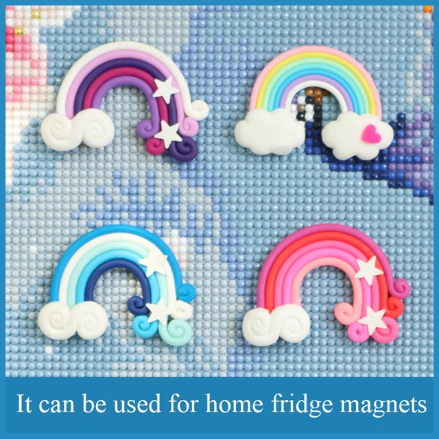 New Cute 5D Diamond Painting Tools Rainbow Clouds Elephant Magnet Cover  Minders for Parchment Paper Cover Holder Accessories