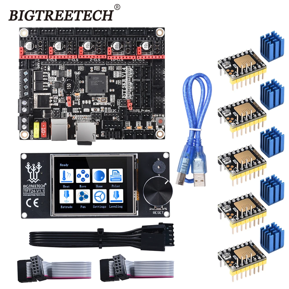 BIGTREETECH BTT SKR V1.4 Turbo 32 битная материнская плата TFT24 V1.1 сенсорный экран обновление V1.3