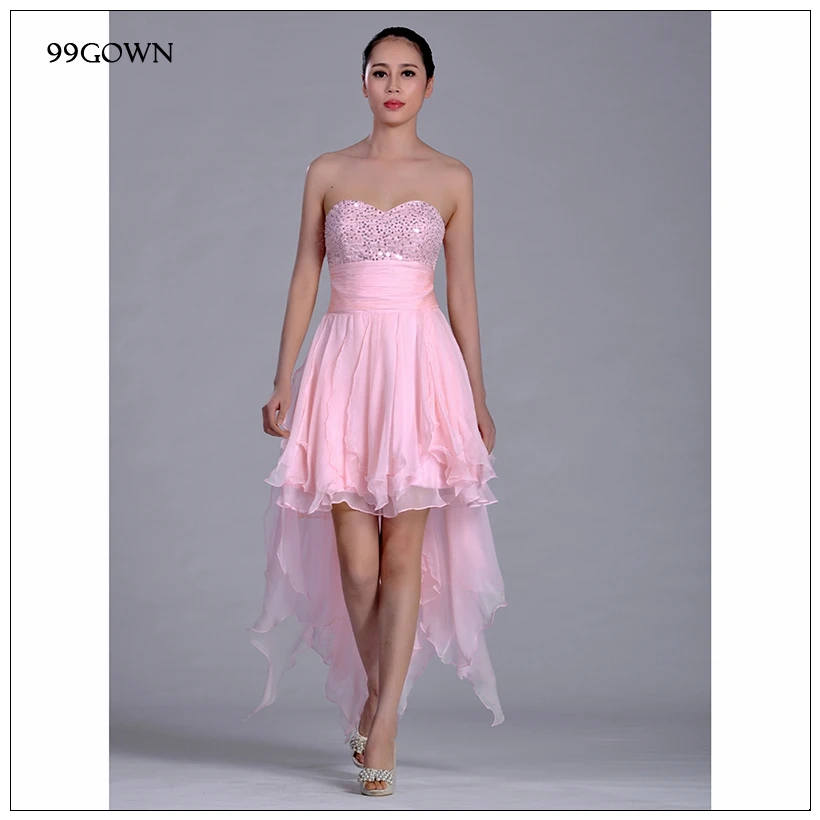 99GOWN свадебное платье для вечеринки, розовое шифоновое платье подружки невесты, роскошное расшитое блестками платье с открытыми плечами для невесты, свадебное платье для гостей