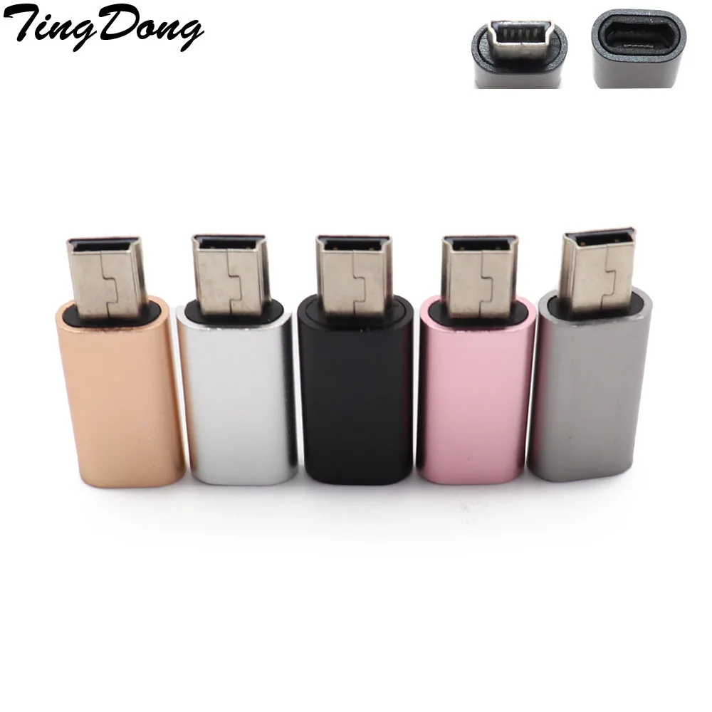 TingDong Micro USB Female to Mini USB Male Adapter Charger Converter Adaptor