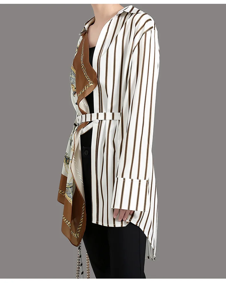 Max LuLu/осенние корейские дизайнерские модные женские готическая одежда женские топы с принтом Полосатые блузки винтажные Лоскутные Длинные рубашки