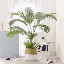 

NEW TY 60-123CM Artificial Palm Tree Fake Plants Plastic Leaf Fake Tree For Home Wedding Garden Floor Living Room Decorations