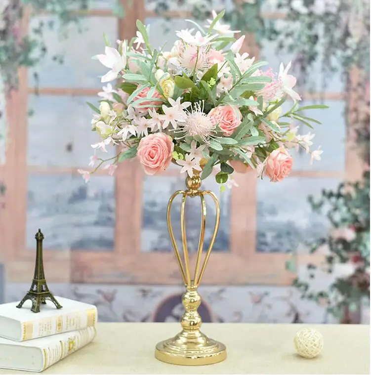 Основной стол цветок Отель Свадебный зал мягкое украшение цветочный дисплей окно фотография Дисплей Украшение