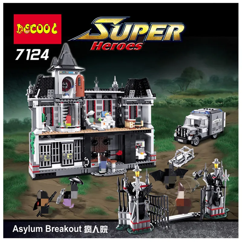 DHL Хэллоуин Специальная скидка 7124 Супер Герои Arkham asyor Breakout Модель Строительный блок 10937 16007 Рождественский подарок игрушки