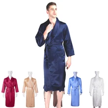 30 Momme шелк тутового Шелка мужской халат Длинные мужские пижамы Kimonos банный халат халаты платья