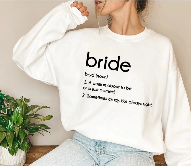 Свитшот Свадебный индивидуализированный для невесты смешной подарок рубашка