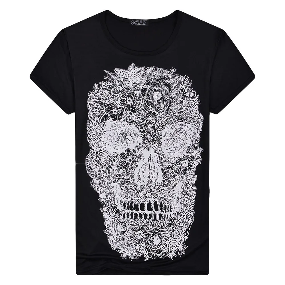 Мужская футболка Camisetas с принтом черепа, футболка с короткими рукавами homme, повседневная мужская футболка с круглым вырезом и коротким рукавом, мужские рубашки