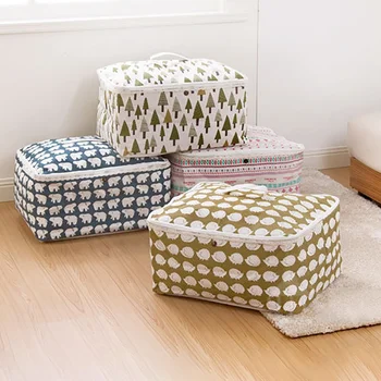 

Storage Bag With Zips Breathable Blanket Storage Boxes With Handles For Clothes Storage Box With Lid