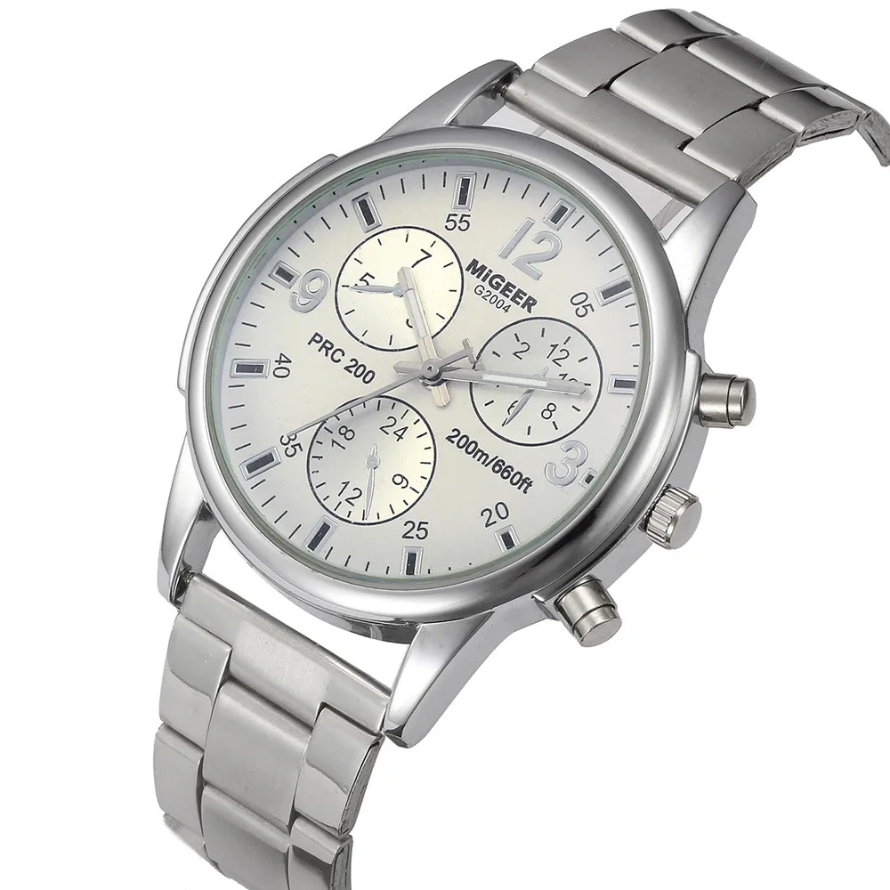 Классические Geneva серебряные модные мужские часы из кристального стекла из нержавеющей стали аналоговые кварцевые наручные часы браслет мужские подарочные часы Reloje# S