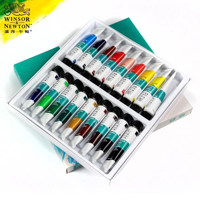 Winsor&newton 24/18/12 Color 10ml Acrylic Pigment Set Fabric Textile Paint  Brightly Colored Craft Paints Pigments - Acrylic Paints - AliExpress