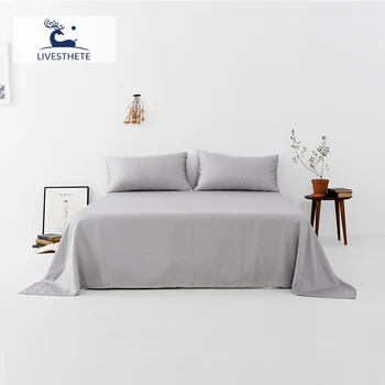 

Liv-Esthete 100% Natural Silk Gray Flat Sheet Luxury Silky Bed Linen Pillowcase Healthy Skin Double Queen King For Women Men