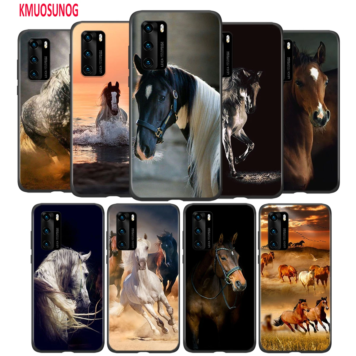 Черный силиконовый чехол для Huawei P40 P30 P20 Pro P10 P9 P8 Lite E Plus 2019 2017 | Мобильные телефоны и
