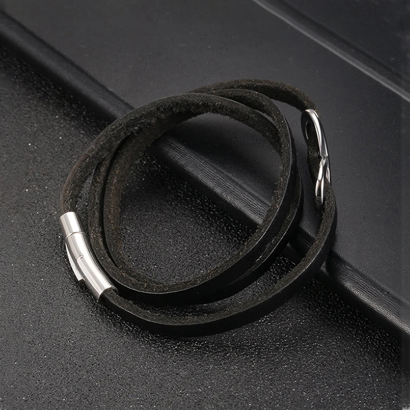 Hot Sale Retro Multi-Layer Leather Bracelets For Man Handmade Charm Bangle Wrap Multilayer Male Gift