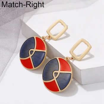 

Match-Right Statement Big Round Gold Color Earrings For Women Korean Fashion Charm Dangle Drop Earrings Pendant Jewelry SP964