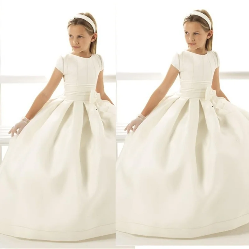 childrens white flower girl dresses