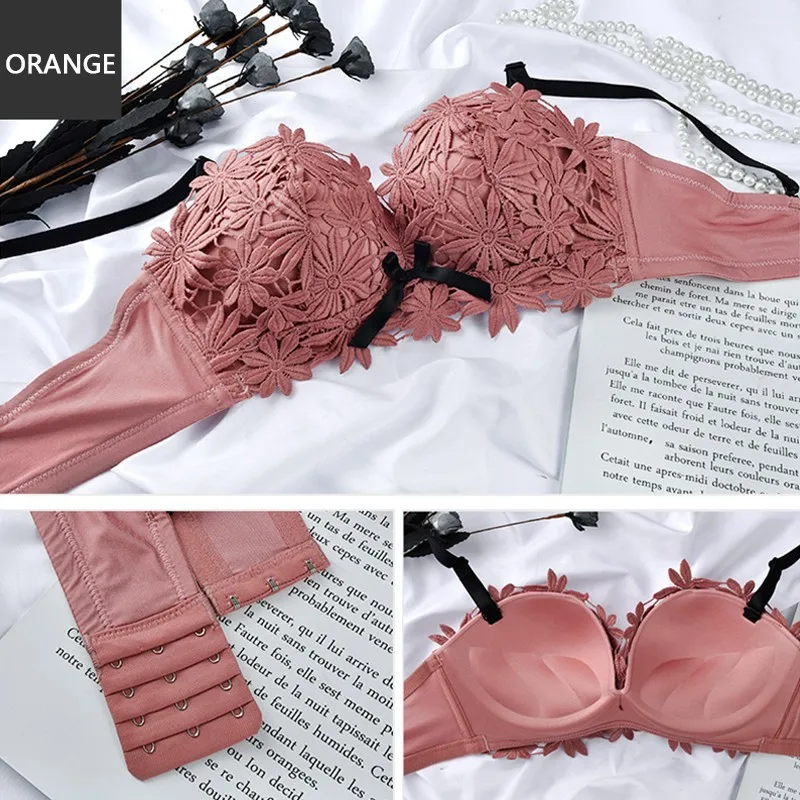 Flowers Embroidery Lace Bra Women Comfort Wireless Underwear Adjustable Push  Up Bras For Women Sexy Lingerie - AliExpress