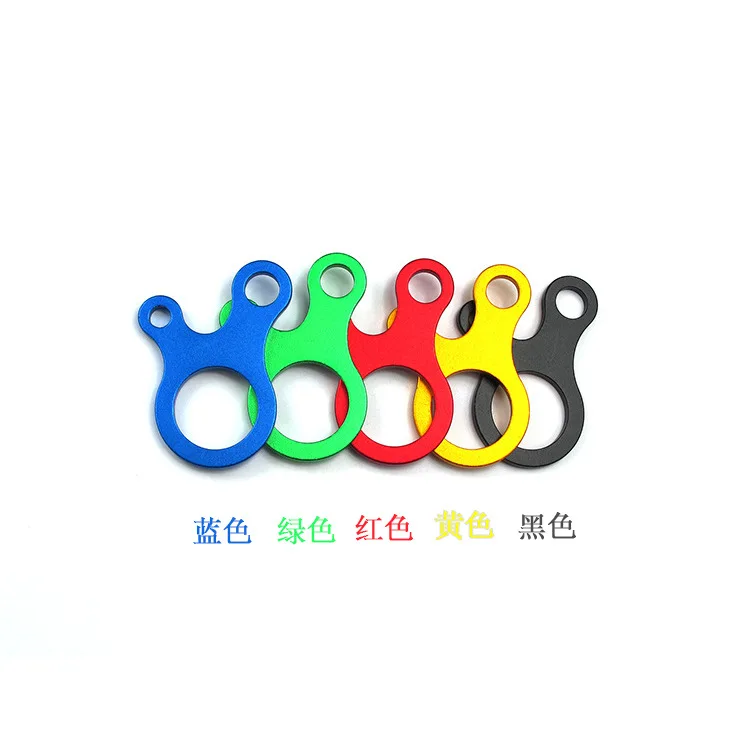 

Outdoor Equipment 3-Hole Type Multi Purpose Fast Knot String Clip Aluminium Alloy Carabiner 3-hole Tied String Clip Knot Tool