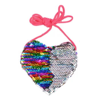 

Loving Heart Sequins Bag Kids Mermaid Purse Girls Sling Mini Crossbody Bags Women Wallet Children Handbags And Purses Gifts