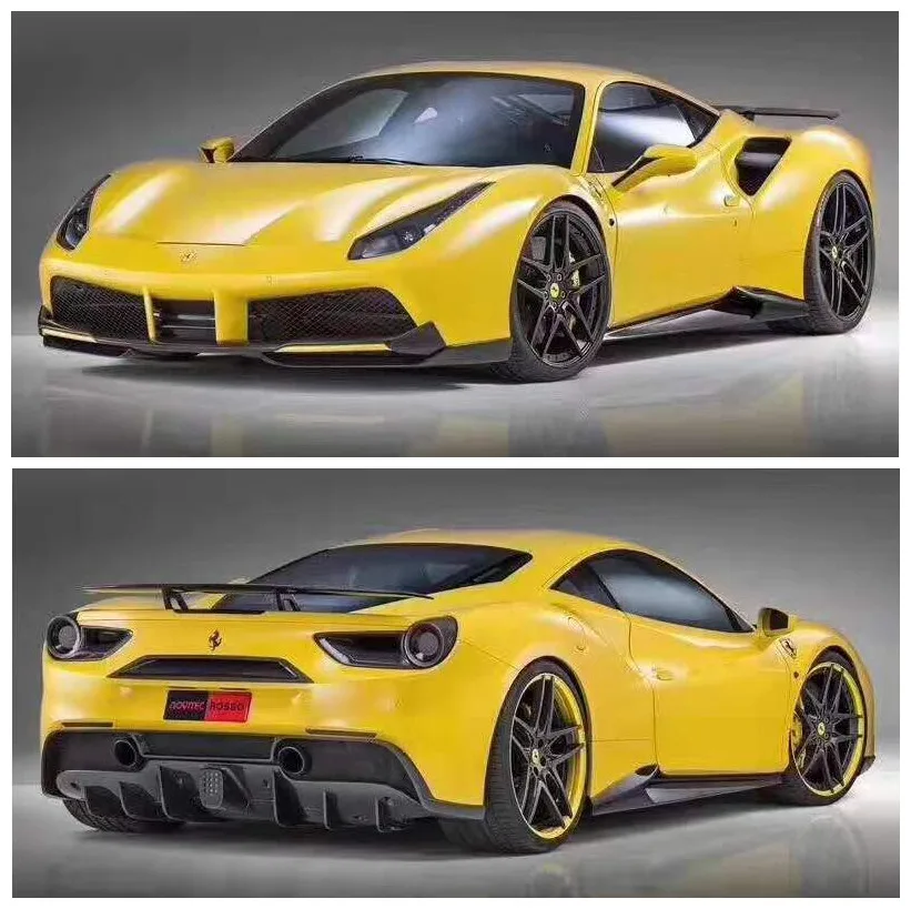 

Carbon Fiber Front Bumper Lip Rear Bumper Diffuser Side Skirts Spoiler Modified Small Enclosure Fits For Ferrari 488 GTB