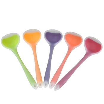

Anti Hot Handle Soup Spoon Silicone Spoon High-Temperature Nonstick Translucent Kitchen Cooking Tools Not Hurt Spoon