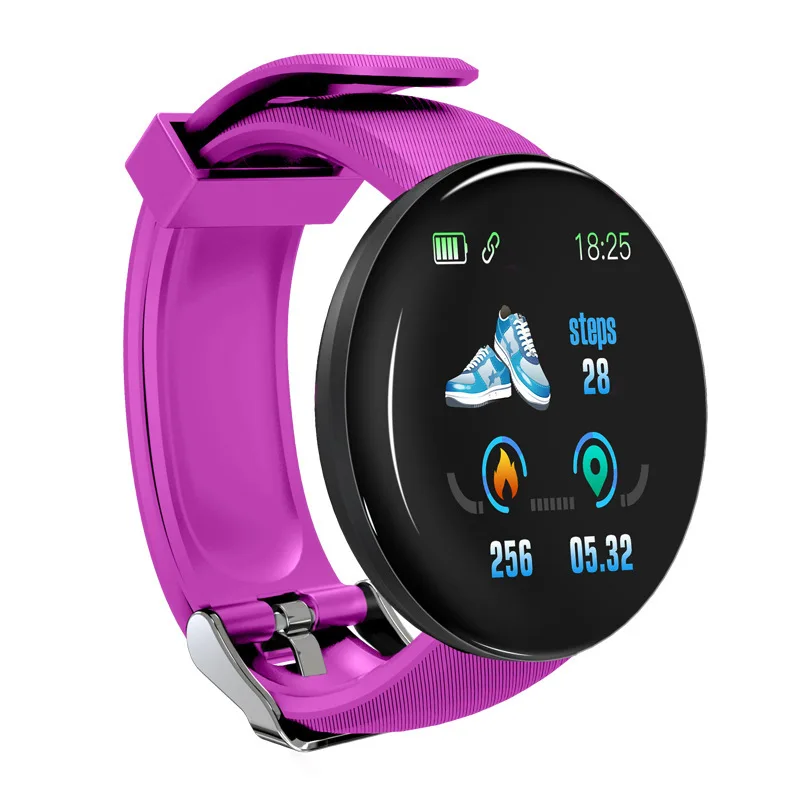 Смарт-часы с Bluetooth, мужские, кровяное давление, круглые, умные часы, женские часы, водонепроницаемые, спортивный трекер, WhatsApp для Android Ios - Цвет: Purple