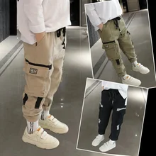 Осенний комбинезон для мальчиков детская одежда свободные брюки осенняя одежда стиль Западный стиль брюки большого мальчика повседневные брюки