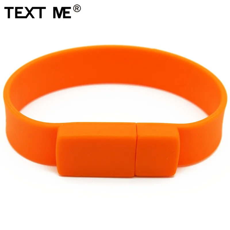 TEXT ME usb 2,0 цветной браслет 10 цветов USB флеш-накопитель 4 ГБ 8 ГБ 16 ГБ 32 ГБ карта памяти - Цвет: Orange