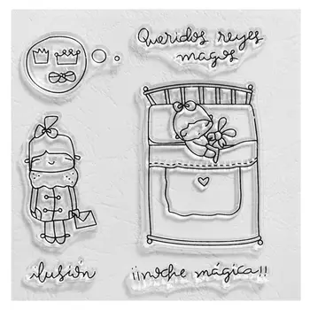 

Sleeping Girl Silicone Clear Seal Stamp DIY Scrapbooking Embossing Photo Album Decorative Paper Card Craft Art Handmade Gift