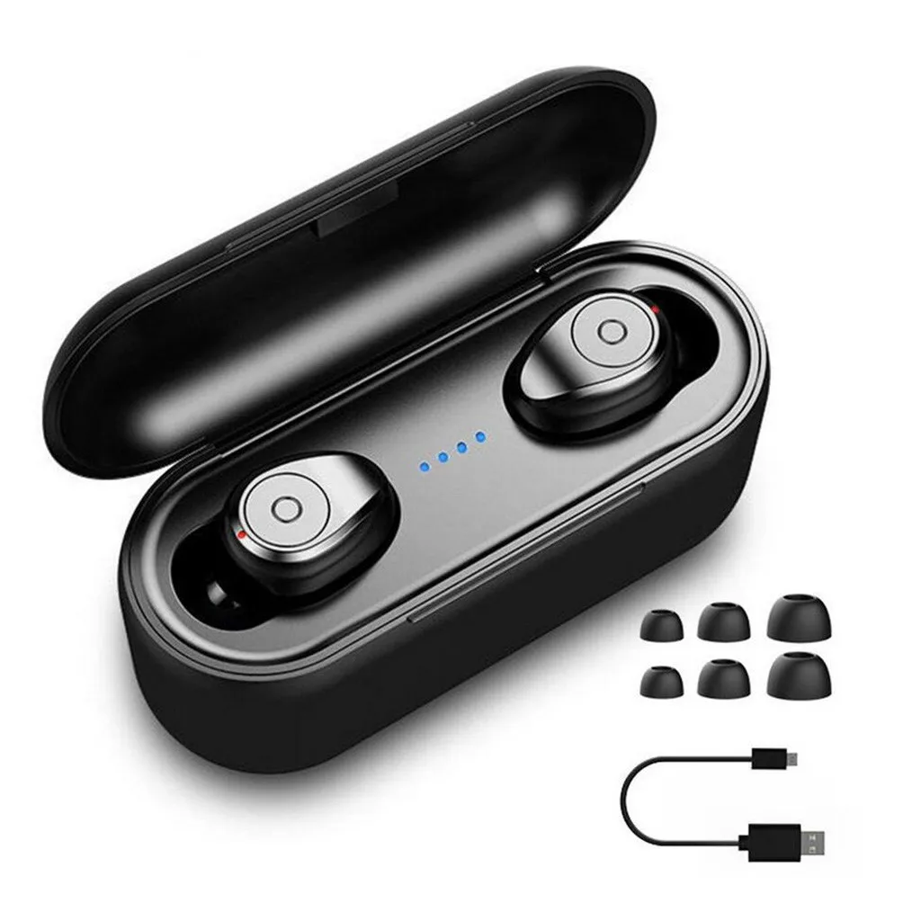 Bluetooth True Беспроводной наушники Bluetooth мини Водонепроницаемый Headfrees с 2000 мА/ч, Батарея зарядным устройством#1129g25