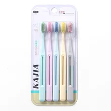 5 упаковок) зубная щетка Ультра мягкие волосы, широкая головка для взрослых семья упаковка два бамбукового древесного угля волокна маленькая голова дети с влюбленными