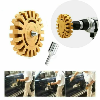 

1× 4 Inch Rubber Pneumatic Degumming Wheel Rubber Grinding Tire Polishing Tool