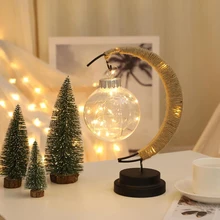LED moon ball table lamp wrought-iron wishing ball night light USB bedroom bar decoration night light ornament modeling lamp