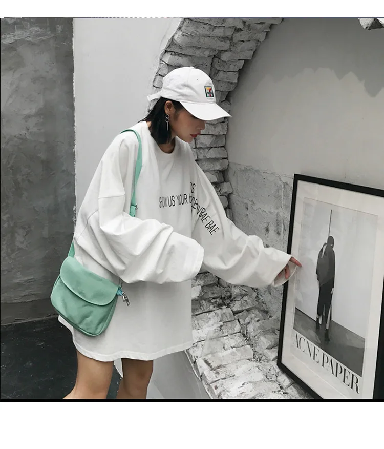 Children Autumn And Winter Canvas Bag Women's Literature And Art Hipster Over-the-shoulder Bag South Korea College Style Simple