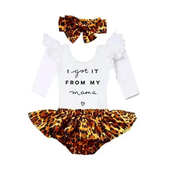 3PCS Baby Girl Ruffle Romper Outfit 1