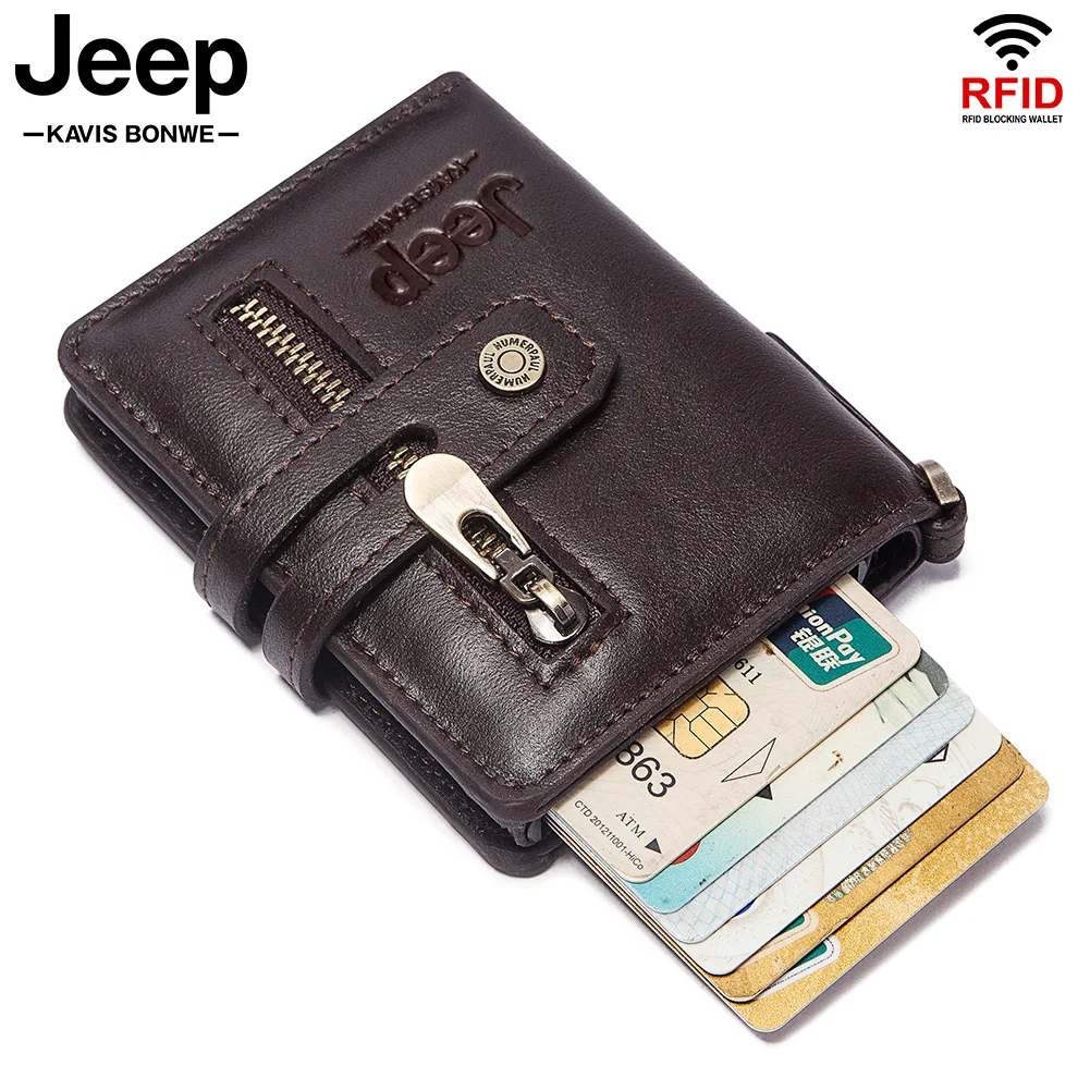 Новинка Rfid анти-магнитные держатели для карт смарт-Кошельки мужские из воловьей
