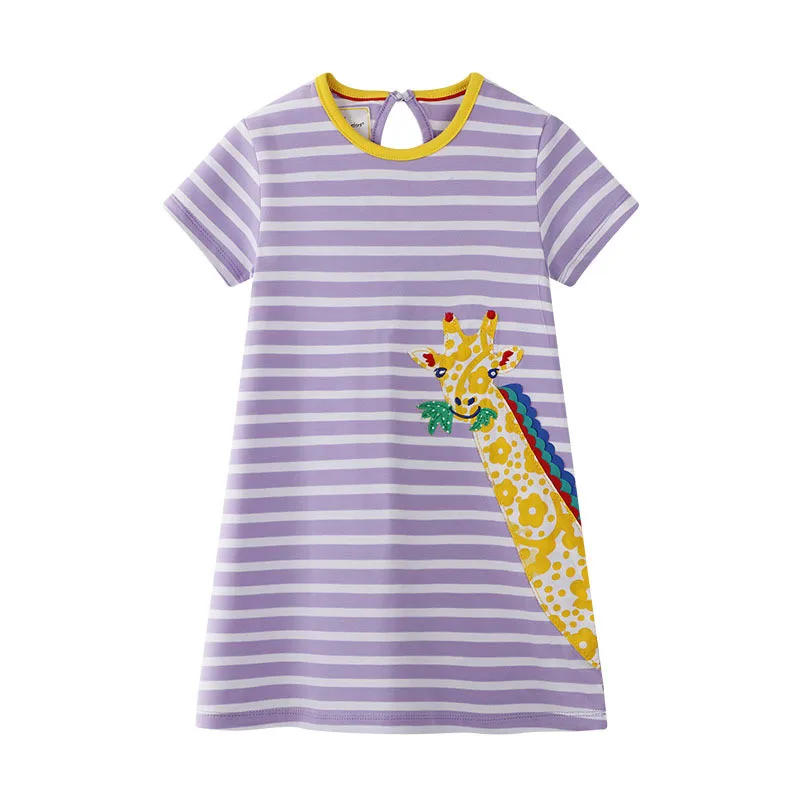 

Jumping Meters Summer Giraffe Kids Dresses Hot Selling Cotton Kintted Toddler Kids Clothing Birthday Dress