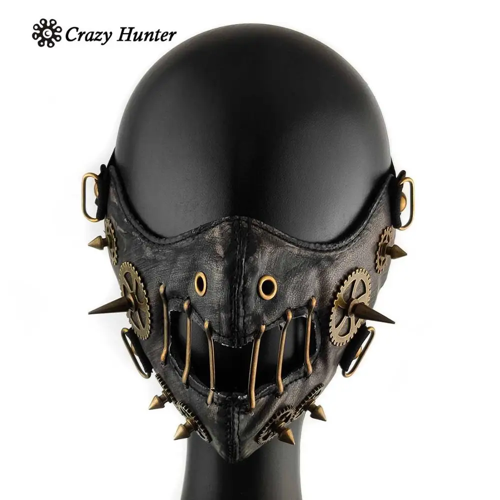 Hotsale Men Women Steampunk Retro Gothic Leather Mask Cosplay Gears