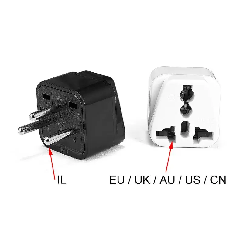 Universal IL Adapter Plug Euro European American British To Israel Travel Plug Adapter Converter