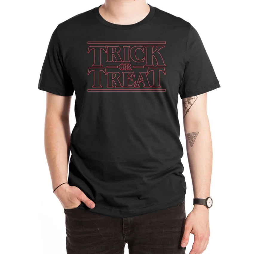 Trick or Treat T Shirt pop culture retro lettering typography halloween Horror 80's